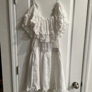 White Linen off the shoulder dress